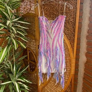 NWT Catchall Strapless Sequin Dress in Pink and Purple Size Medium
